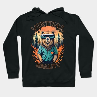 Virtual Reality forest fire bear Hoodie